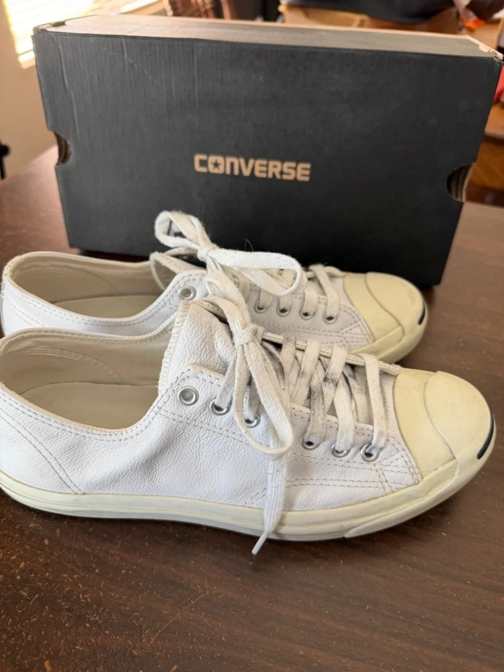 Converse Jack Purcell Leather Ox Low Top Sneakers w/ Box - Sz 9.5M / 11W - Picture 7 of 9